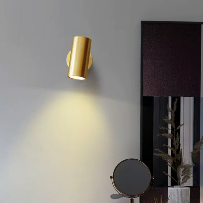 Modern Wall Sconce Cylinder Shape Wall Light with Metal Shade for Bedroom