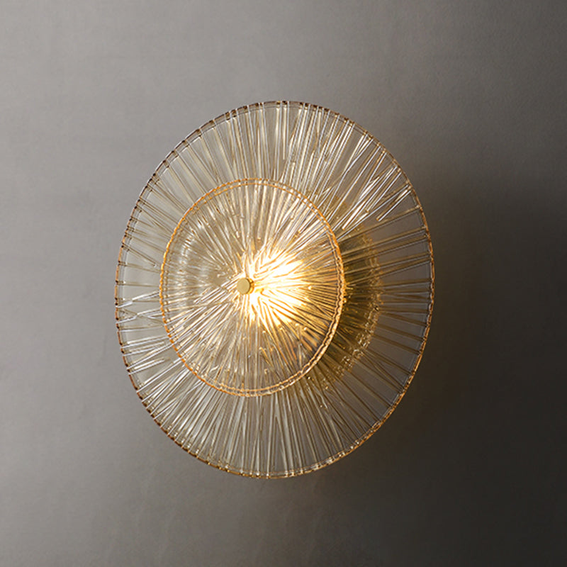 LED Modern Metal Wall Sconce Flower Shape Wall Light with Glass Shade for Bedroom