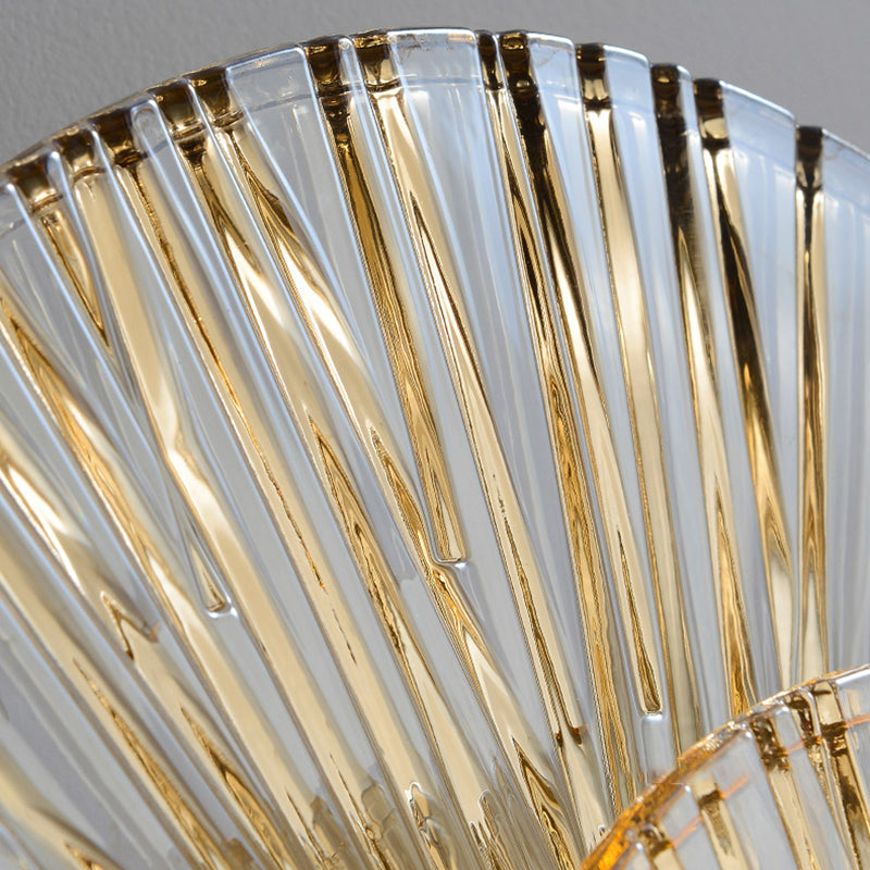 LED Modern Metal Wall Sconce Flower Shape Wall Light with Glass Shade for Bedroom