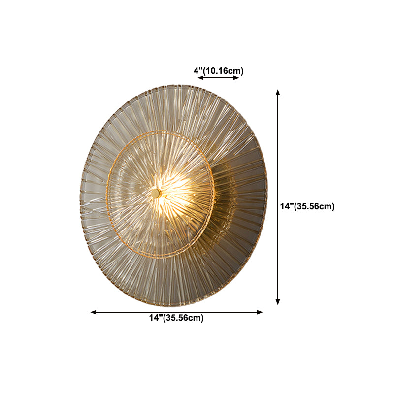 LED Modern Metal Wall Sconce Flower Shape Wall Light with Glass Shade for Bedroom