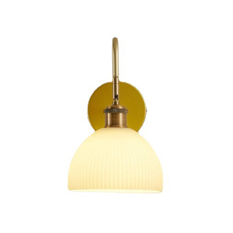 1-Light Wall Lamp Modern Wall Mount Lamp with Glass Shade for Bedroom