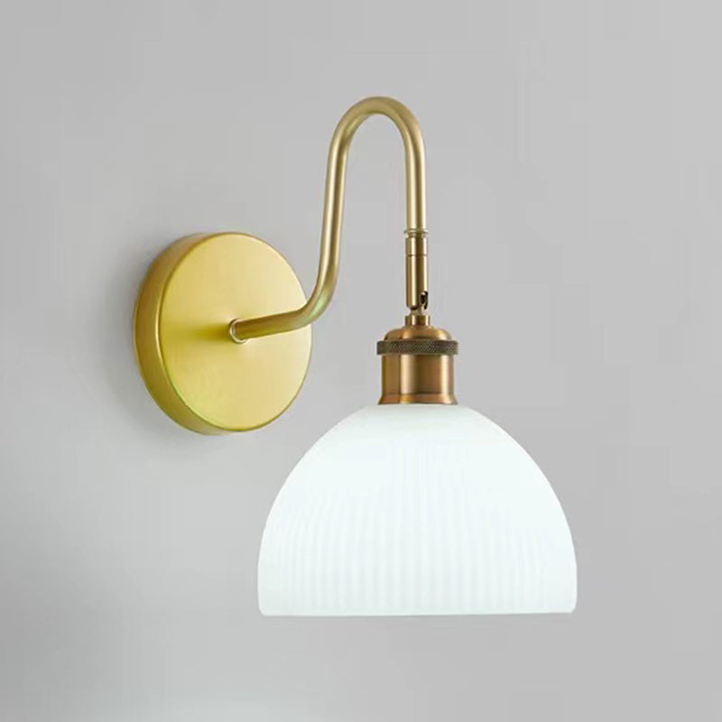 1-Light Wall Lamp Modern Wall Mount Lamp with Glass Shade for Bedroom