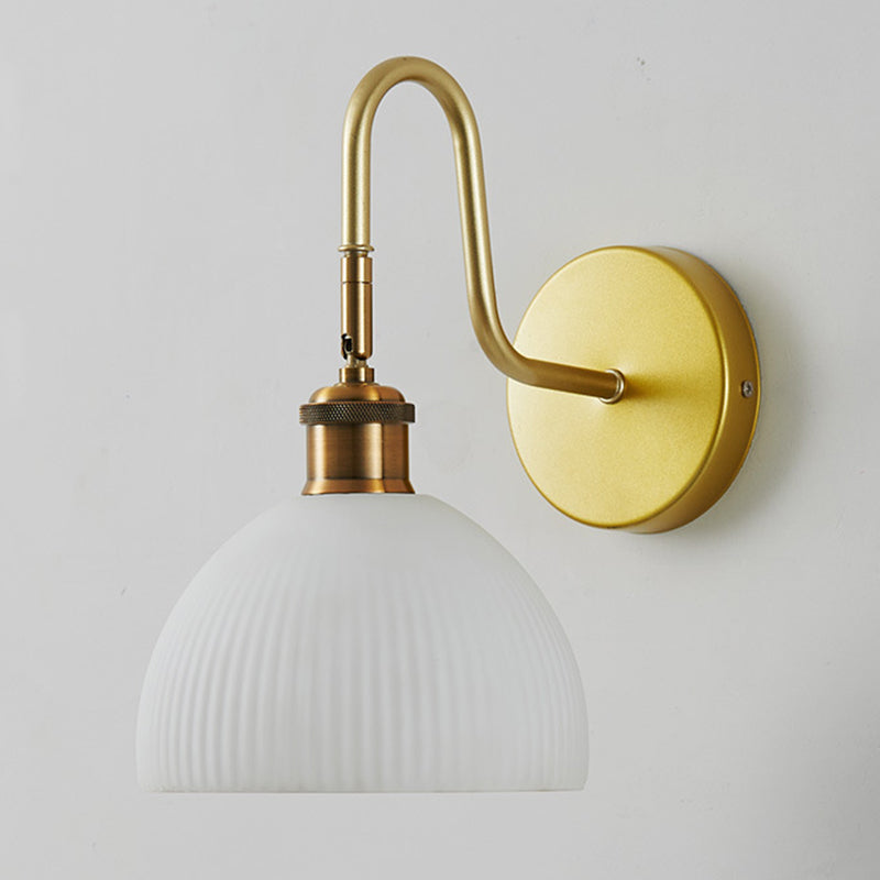 1-Light Wall Lamp Modern Wall Mount Lamp with Glass Shade for Bedroom