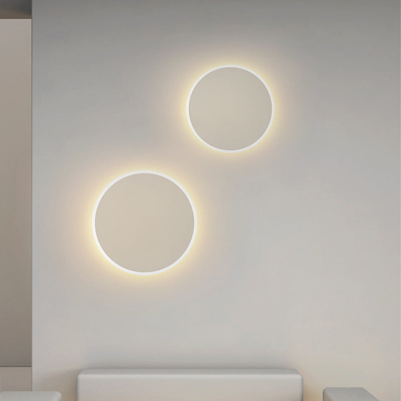 Round LED Wall Lamp Modern Wall Mount Lamp with Acrylic Shade for Bedroom