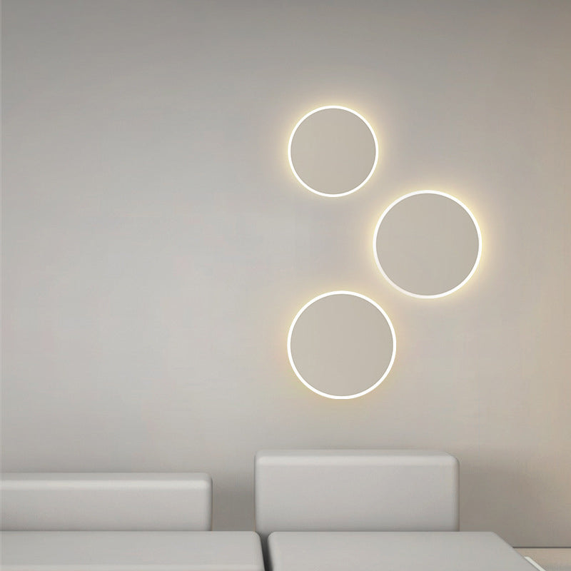 Round LED Wall Lamp Modern Wall Mount Lamp with Acrylic Shade for Bedroom
