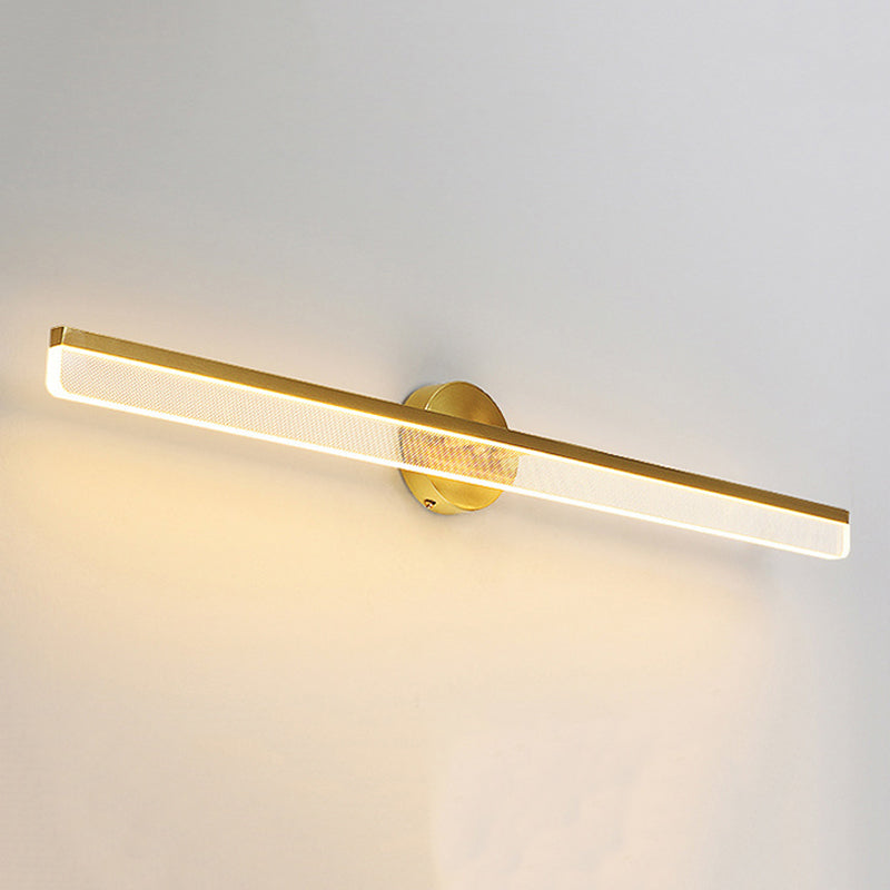 1 Light Linear Shape Wall Mount Light Fixture Modern Wall Mounted Lighting in Gold Fixture