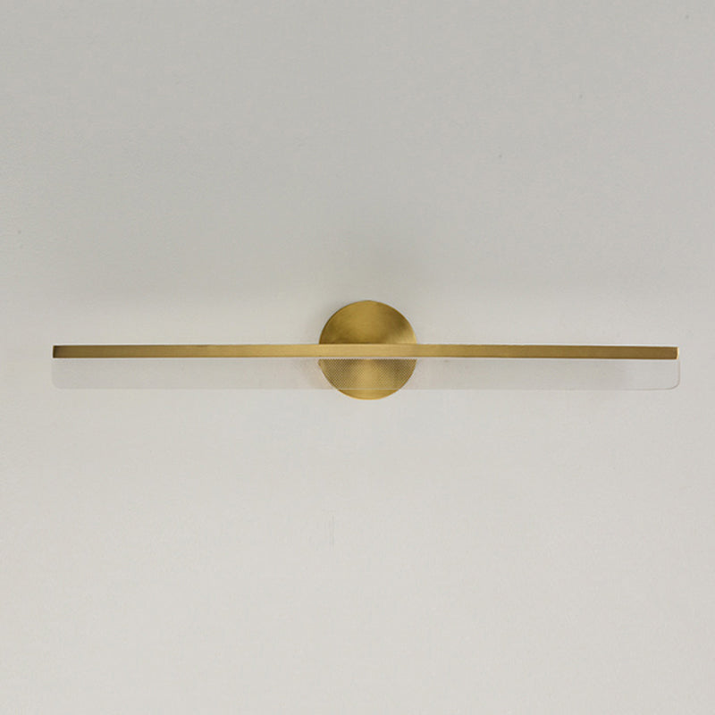 1 Light Linear Shape Wall Mount Light Fixture Modern Wall Mounted Lighting in Gold Fixture