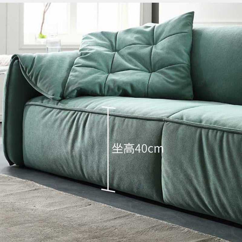 Faux Leather Pillow Top Arm Sofa Contemporary Cushions Standard Sofa