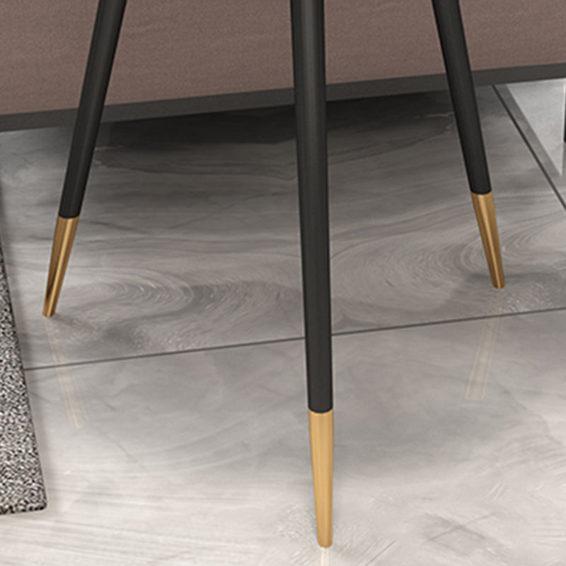 Modernistic Metal 3 Legs End Table Round Slate Top Side End Table