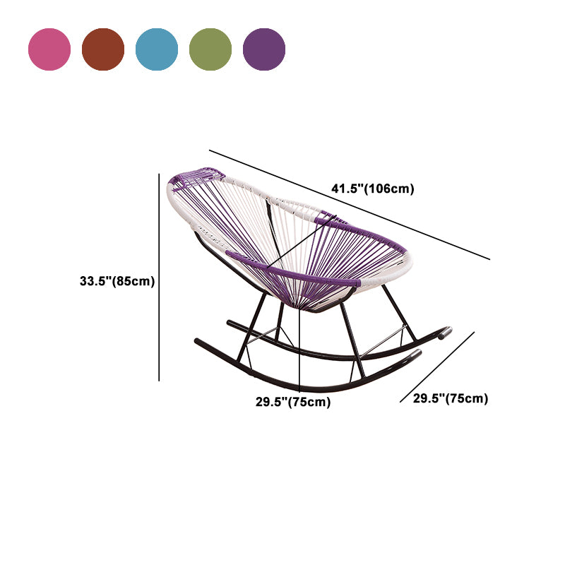 Stylish Rocking Accent Chair Woven Rope Color Block Indoor Rocking Chair