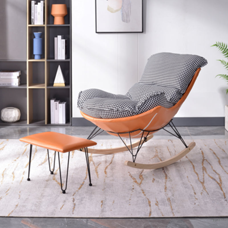 Modern Glider Chair Pure Color Rocking Chair with Removable Cushions