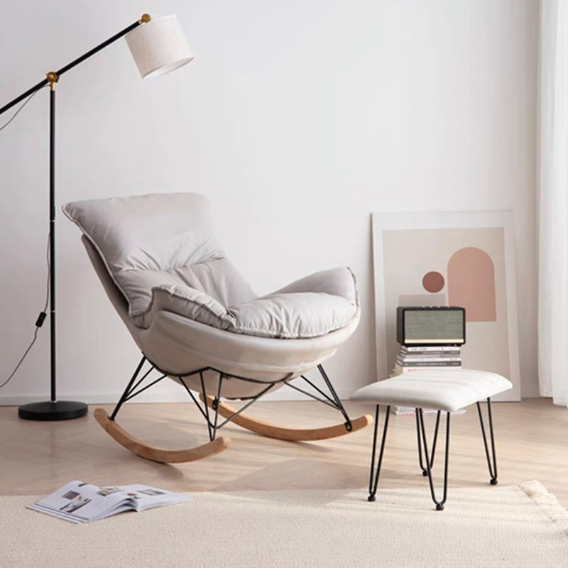 Modern Glider Chair Pure Color Rocking Chair with Removable Cushions