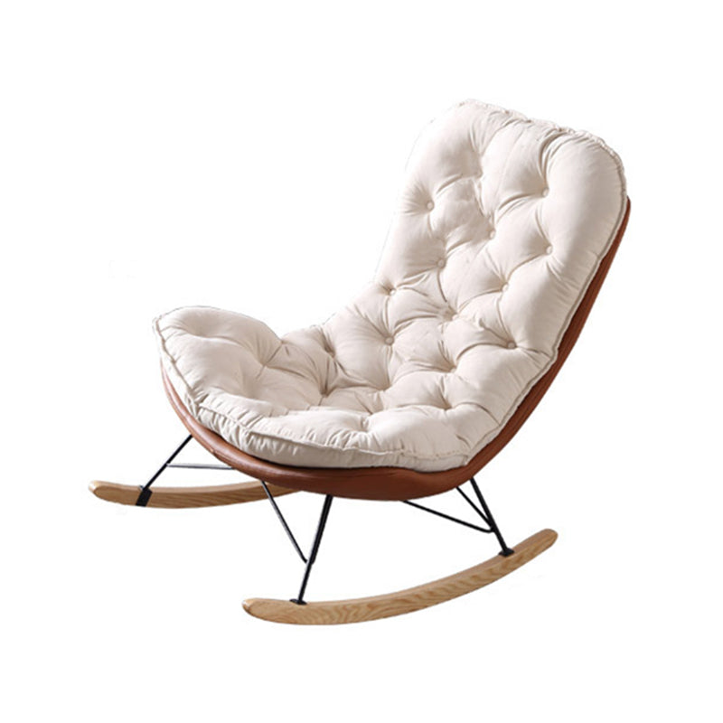 Style Single Rocker Chair Modern Iron Base Lazy Chair for Balcony and Bedroom