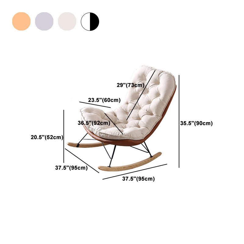 Style Single Rocker Chair Modern Iron Base Lazy Chair for Balcony and Bedroom