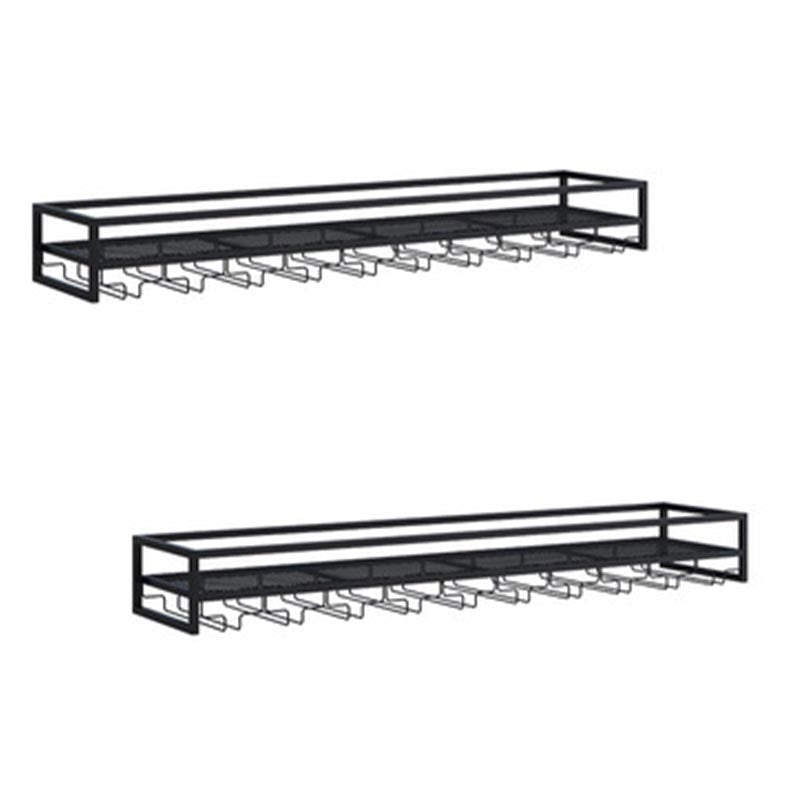 Metal Wall Mounted Wine Bottle & Glass Rack Modern Wine Holder Rack