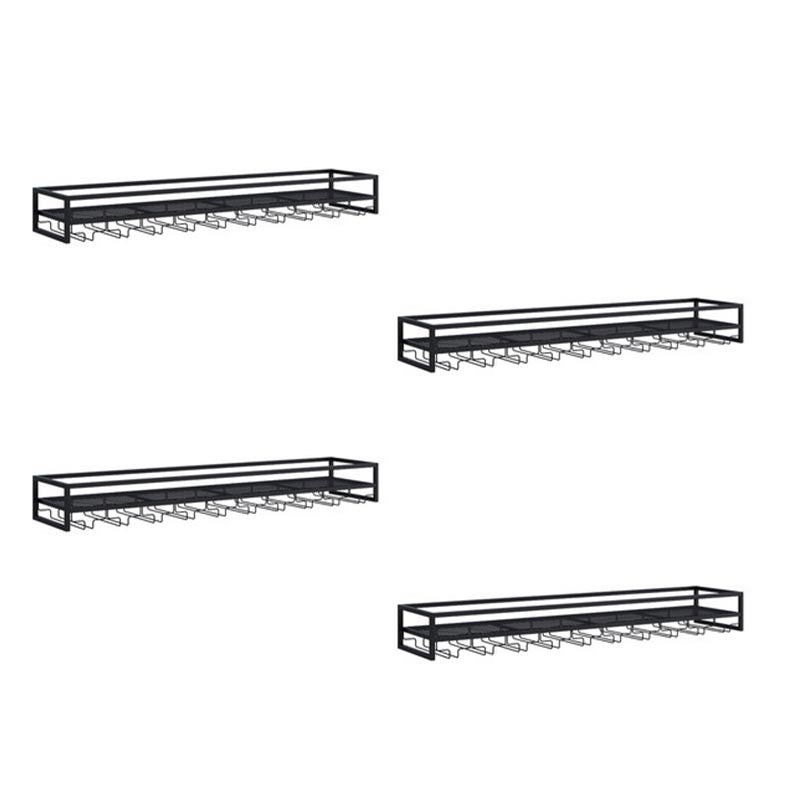 Metal Wall Mounted Wine Bottle & Glass Rack Modern Wine Holder Rack