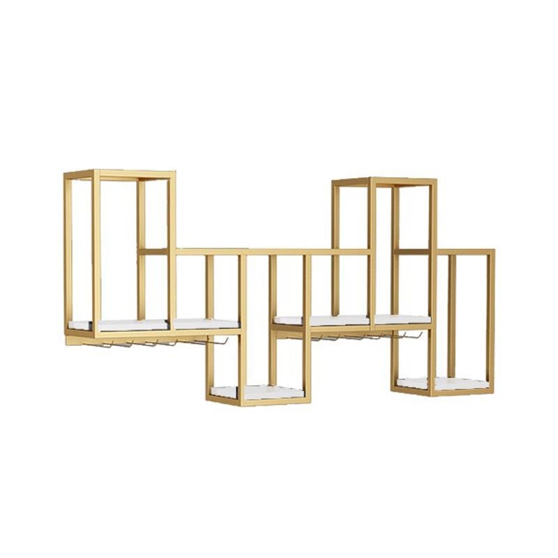 Metal Wall Mounted Wine Rack 7.8"W Wine Rack with Stemware Holder