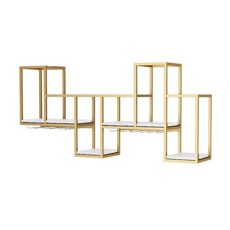 Metal Wall Mounted Wine Rack 7.8"W Wine Rack with Stemware Holder