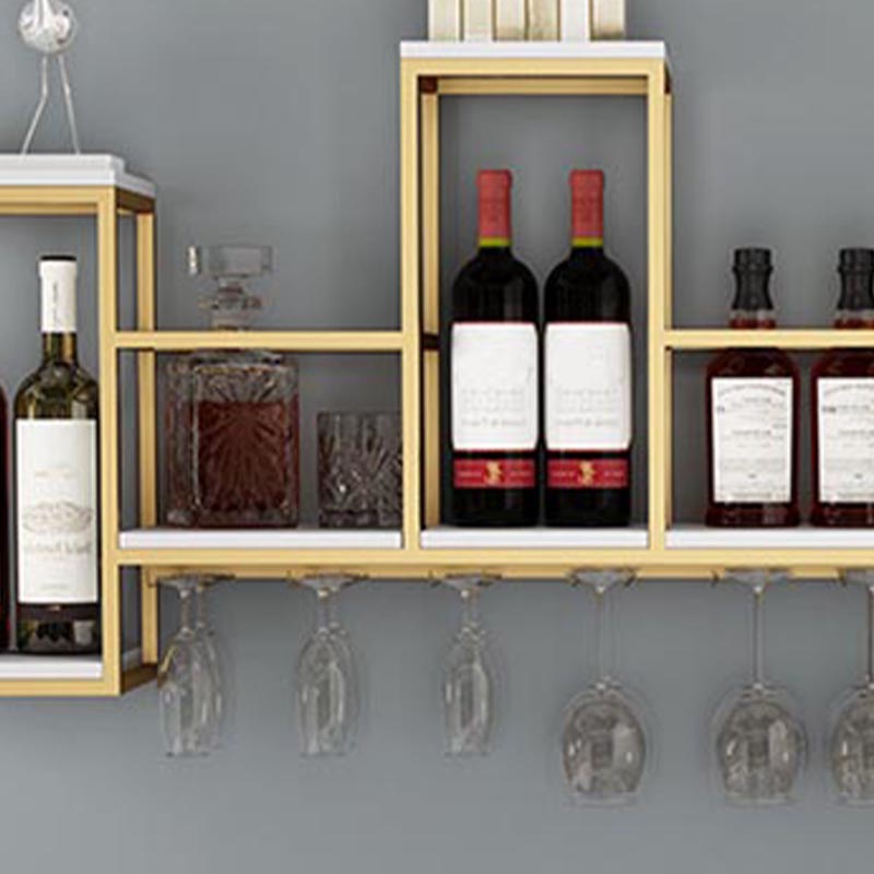 Metal Wall Mounted Wine Rack 7.8"W Wine Rack with Stemware Holder