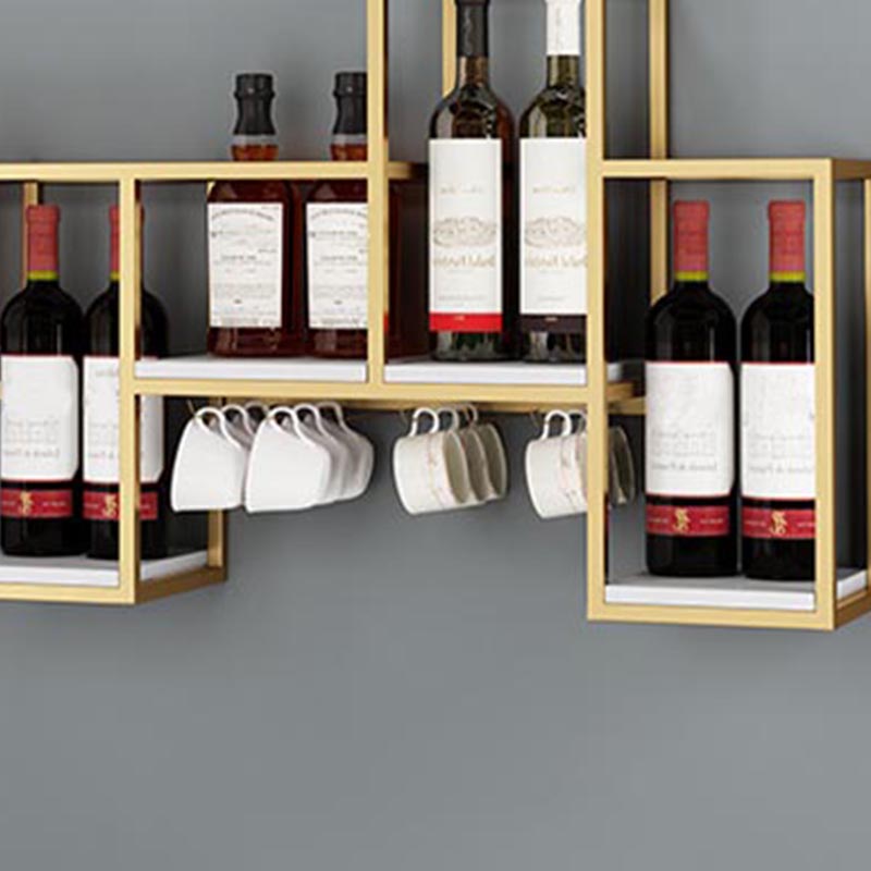 Metal Wall Mounted Wine Rack 7.8"W Wine Rack with Stemware Holder