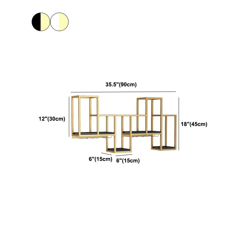 Metal Wall Mounted Wine Rack 7.8"W Wine Rack with Stemware Holder
