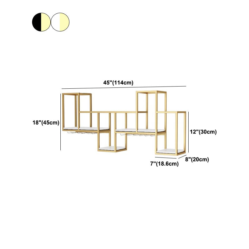 Metal Wall Mounted Wine Rack 7.8"W Wine Rack with Stemware Holder