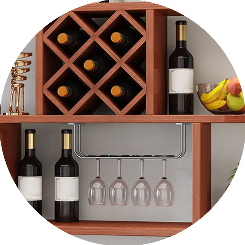 Wood Wall Mounted Modern Wine Rack Wine Stemware Holder for Home