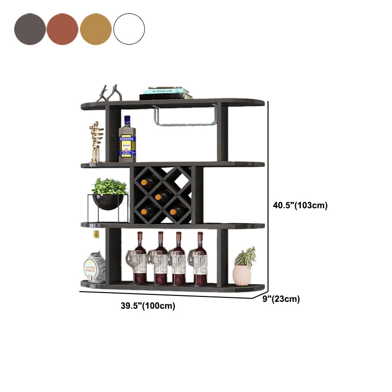 Wood Wall Mounted Modern Wine Rack Wine Stemware Holder for Home