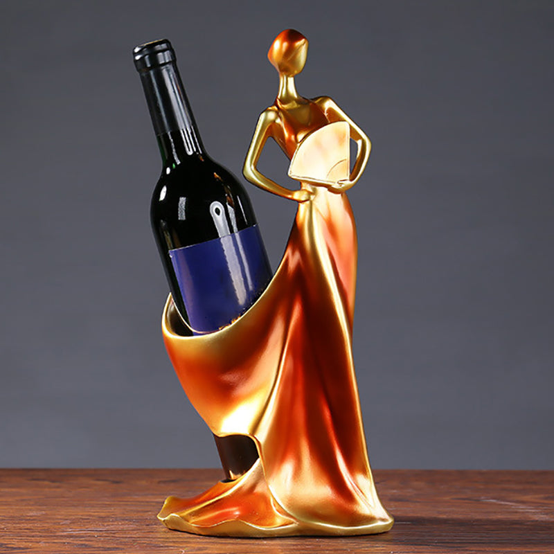 Tabletop Resin Wine Bottle Rack Glam Bottle Holder for Living Room