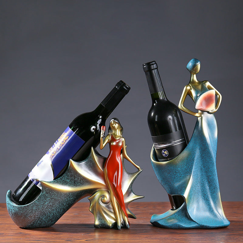 Tabletop Resin Wine Bottle Rack Glam Bottle Holder for Living Room