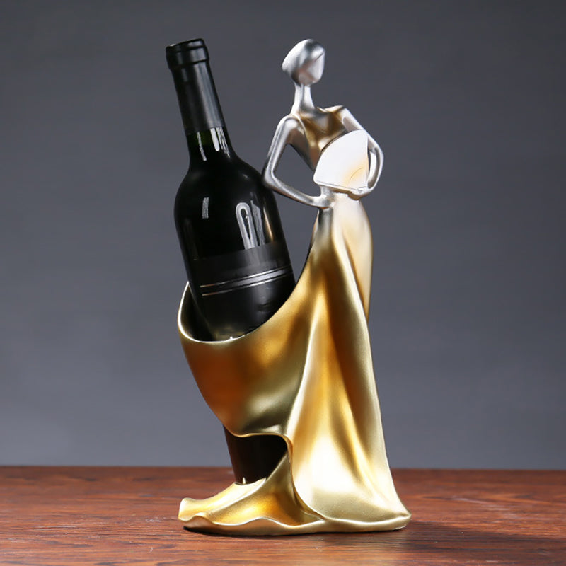 Tabletop Resin Wine Bottle Rack Glam Bottle Holder for Living Room