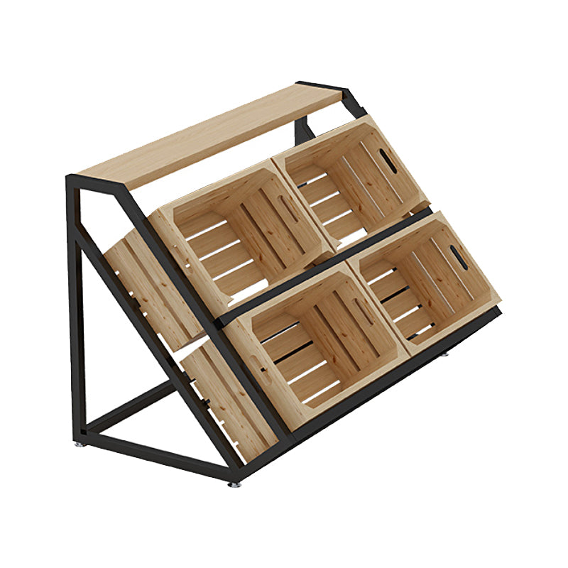 Freestanding Wooden Wine Rack Bottle Industrial Bottle Rack in Natural Wood