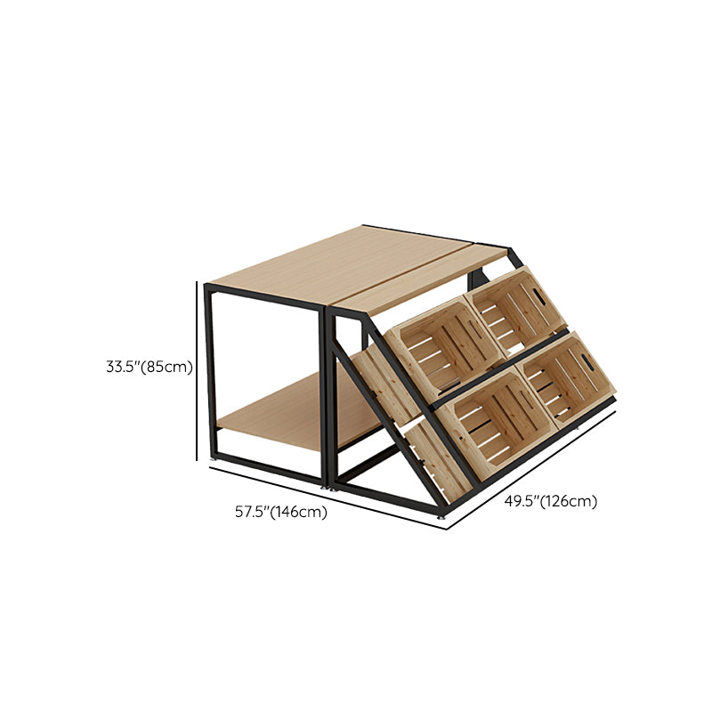 Freestanding Wooden Wine Rack Bottle Industrial Bottle Rack in Natural Wood