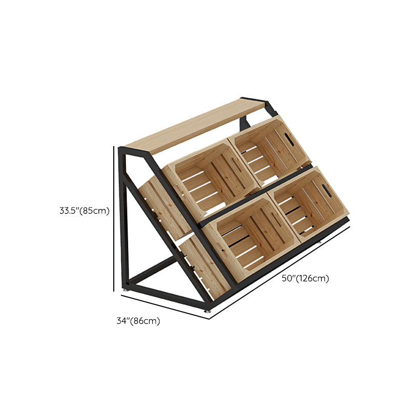 Freestanding Wooden Wine Rack Bottle Industrial Bottle Rack in Natural Wood