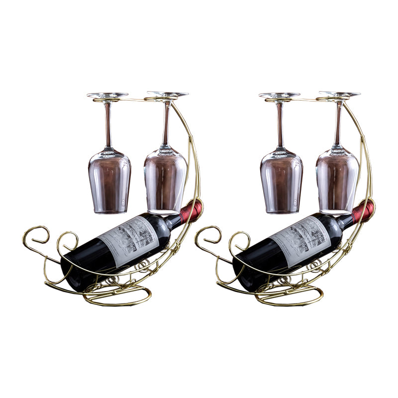 Glam Tabletop Wine Holder Rack Metal Wine Rack Kit for Living Room