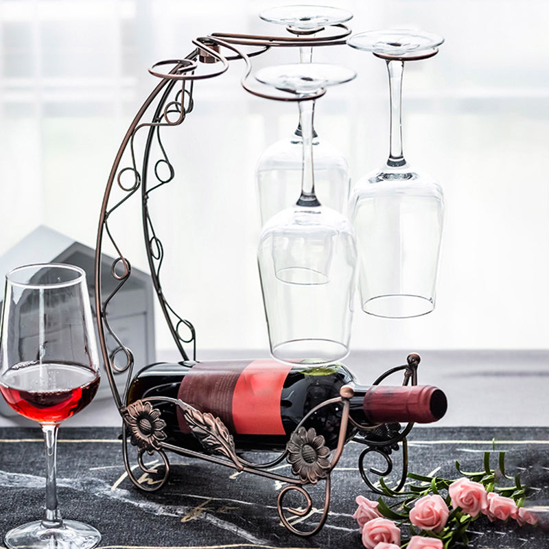 Glam Tabletop Wine Holder Rack Metal Wine Rack Kit for Living Room