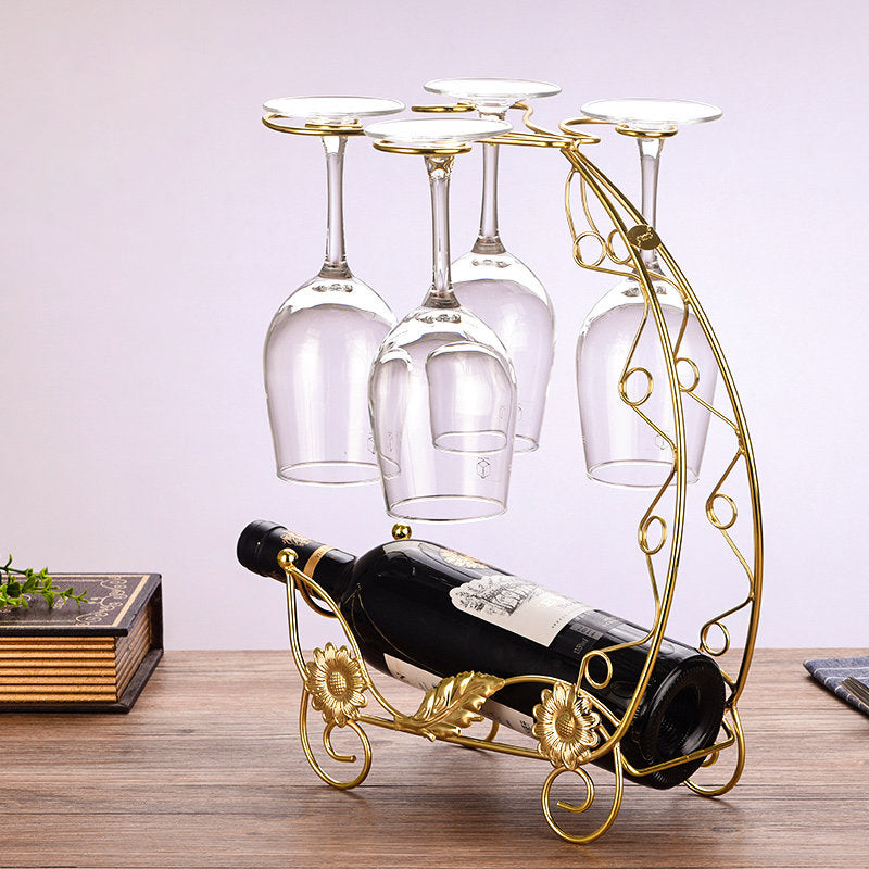 Glam Tabletop Wine Holder Rack Metal Wine Rack Kit for Living Room