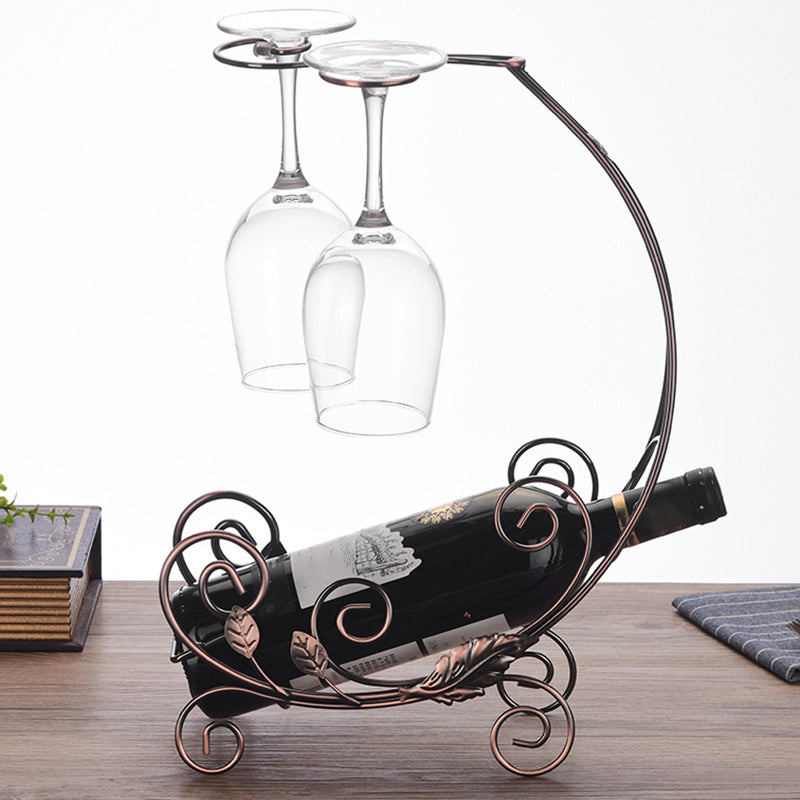 Glam Tabletop Wine Holder Rack Metal Wine Rack Kit for Living Room