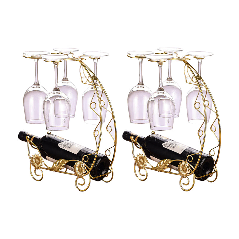 Glam Tabletop Wine Holder Rack Metal Wine Rack Kit for Living Room