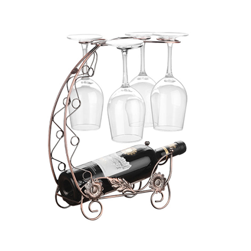 Glam Tabletop Wine Holder Rack Metal Wine Rack Kit for Living Room