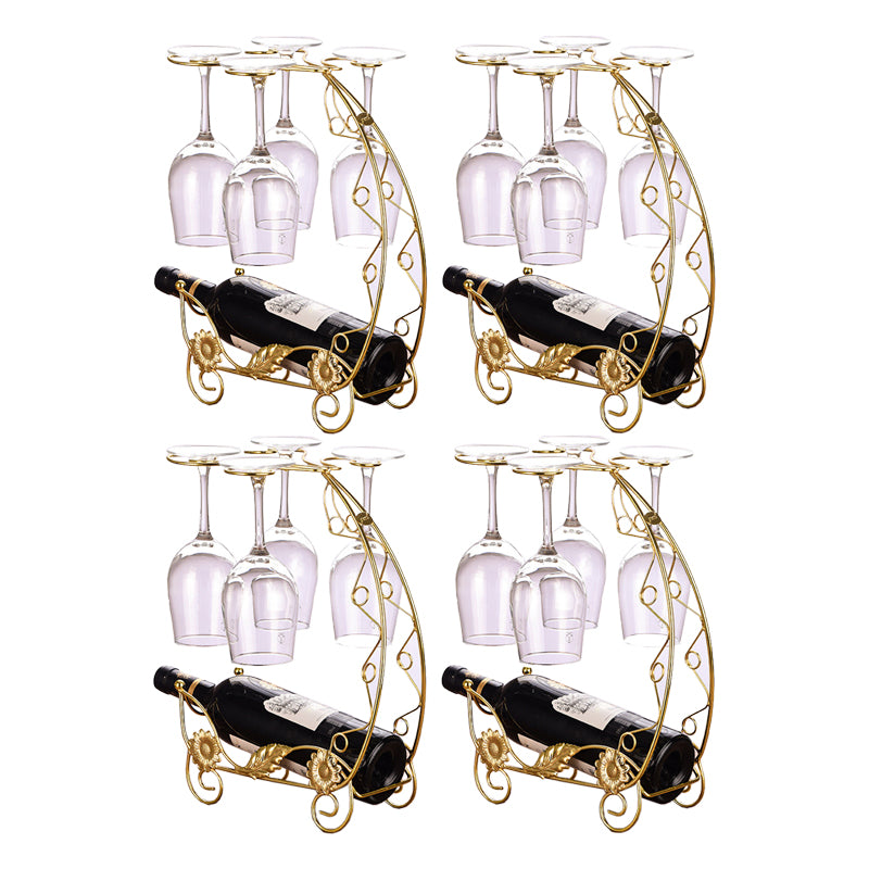 Glam Tabletop Wine Holder Rack Metal Wine Rack Kit for Living Room