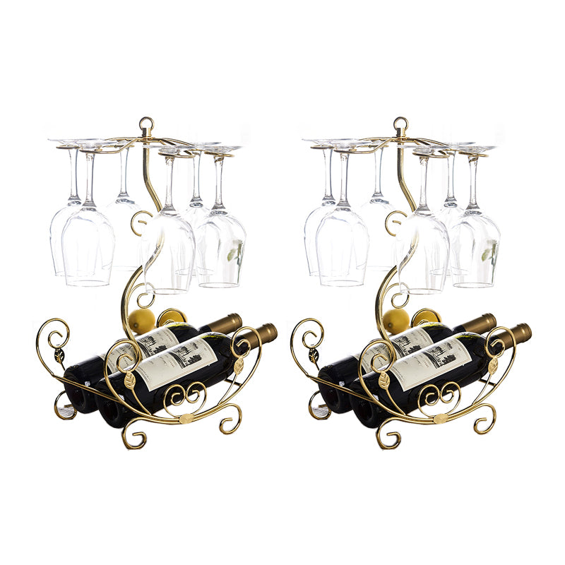 Glam Tabletop Wine Holder Rack Metal Wine Rack Kit for Living Room