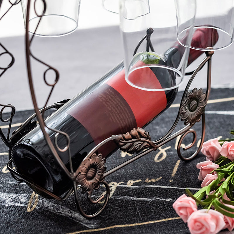 Glam Tabletop Wine Holder Rack Metal Wine Rack Kit for Living Room