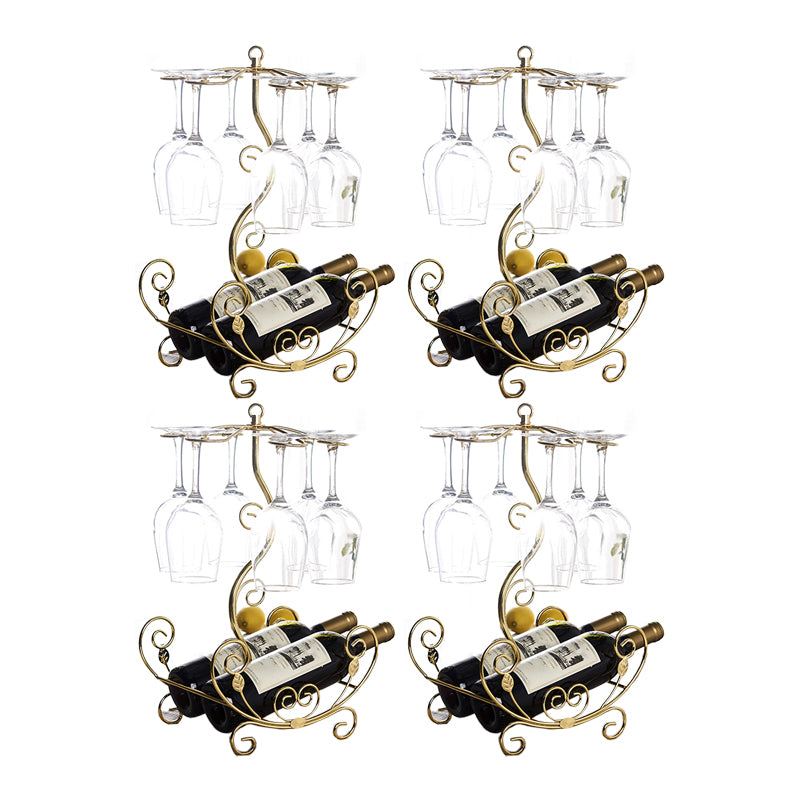 Glam Tabletop Wine Holder Rack Metal Wine Rack Kit for Living Room