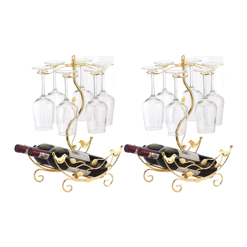 Glam Tabletop Wine Holder Rack Metal Wine Rack Kit for Living Room