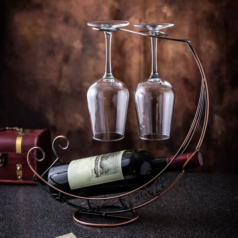 Glam Tabletop Wine Holder Rack Metal Wine Rack Kit for Living Room