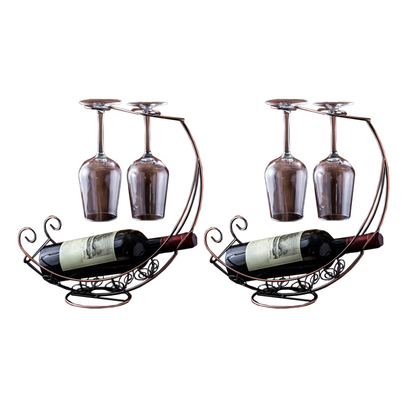 Glam Tabletop Wine Holder Rack Metal Wine Rack Kit for Living Room