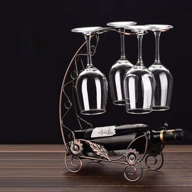 Glam Tabletop Wine Holder Rack Metal Wine Rack Kit for Living Room