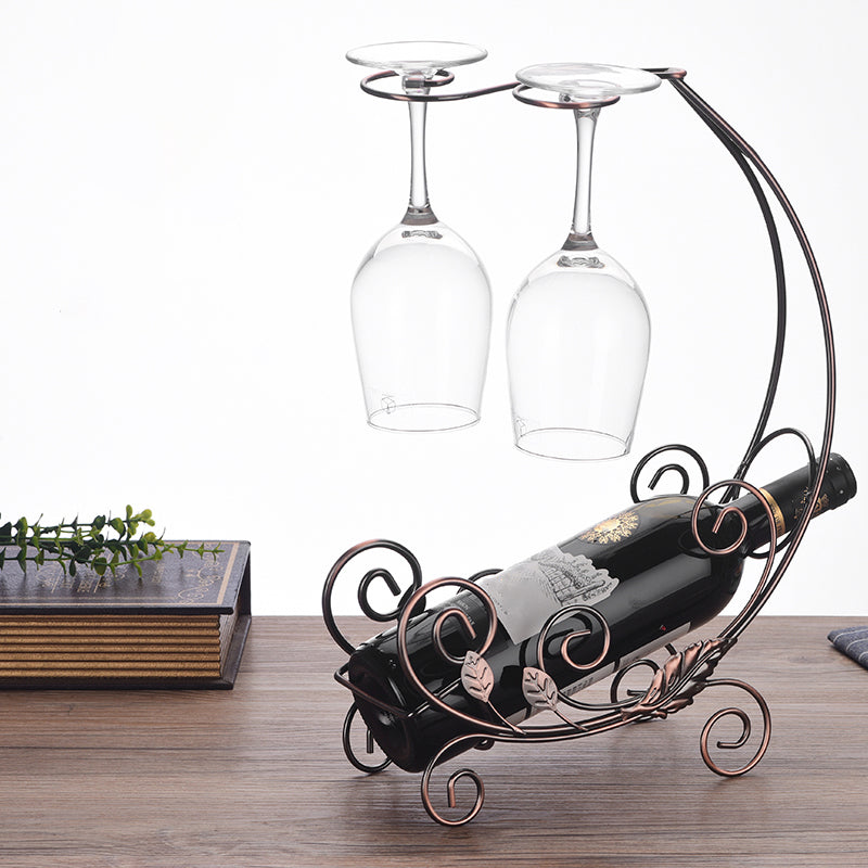 Glam Tabletop Wine Holder Rack Metal Wine Rack Kit for Living Room