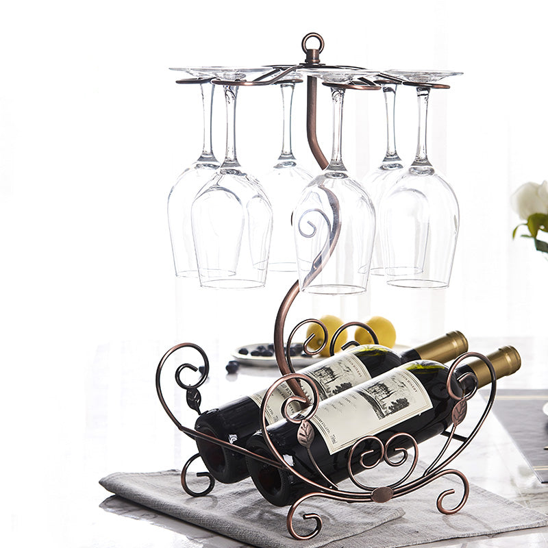 Glam Tabletop Wine Holder Rack Metal Wine Rack Kit for Living Room